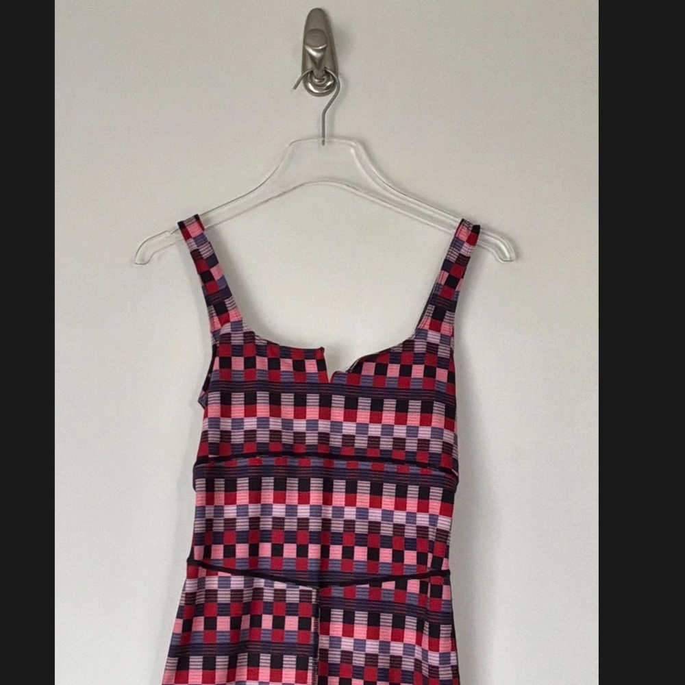 FP Movement by Free People Pink & Black Checkered Stretch Jumpsuit - Picture 3 of 10